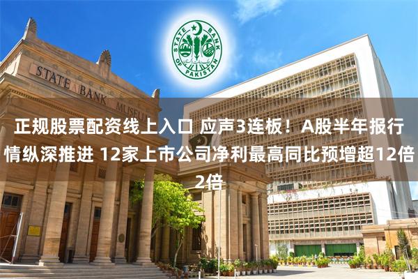 正规股票配资线上入口 应声3连板！A股半年报行情纵深推进 12家上市公司净利最高同比预增超12倍