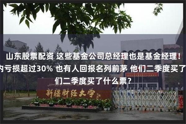 山东股票配资 这些基金公司总经理也是基金经理！有人年内亏损超过30% 也有人回报名列前茅 他们二季度买了什么票？