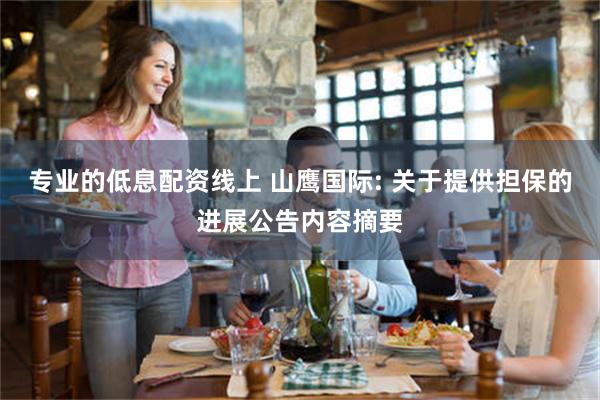 专业的低息配资线上 山鹰国际: 关于提供担保的进展公告内容摘